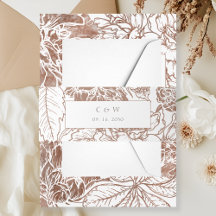 Elegante Mocha Bruine Bloemen Huwelijk