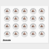 Elegante Mocha Cupcake gebogen tekst Ronde Sticker (Vel)