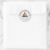 Elegante Mocha Cupcake gebogen tekst Ronde Sticker (Tas)