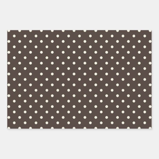Elegante Mocha Donkerbruin & Wit Polka Dot Patroon Inpakpapier Vel (Voorkant 2)
