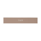 Elegante Mocha Monogram Uitnodiging Uitnodigingen Wikkel (Vlak)
