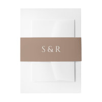 Elegante Mocha Monogram Uitnodiging