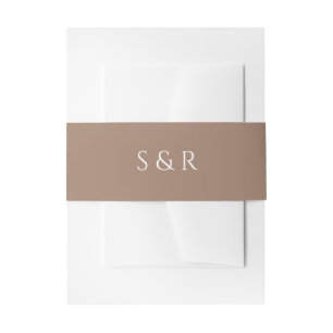 Elegante Mocha Monogram Uitnodiging Uitnodigingen Wikkel
