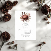 Elegante Mocha Mousse Bloemenbruiloft RSVP Kaartje