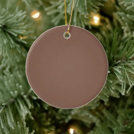 Elegante Mocha Mousse Bruin Solid Christmas Keramisch Ornament