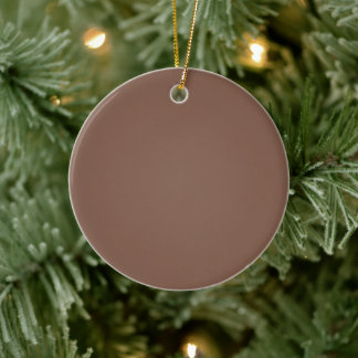 Elegante Mocha Mousse Bruin Solid Christmas Keramisch Ornament