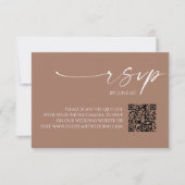 Elegante Mocha Mousse QR Code Wedding RSVP Kaart (Voorkant)