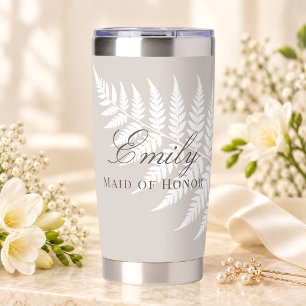 Elegante Mocha Taupe Witte Varensbruidmaagd Geïsoleerde Drinkbeker