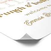 Elegante Mod Champagne Retro Bruiloft Borrel Welko Poster (Hoek)