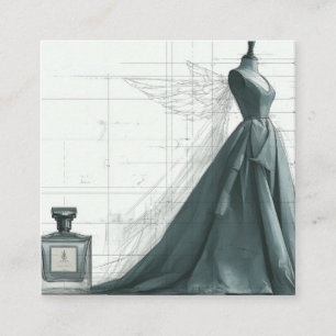 Elegante mode bijgevoegde kaart – jurk & parfum