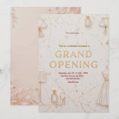 Elegante Mode Boutique Grand Opening Invitation Kaart (Voorkant / Achterkant)