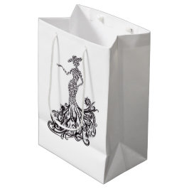 Elegante mode dame silhouet lijn kunst papier Gif Medium Cadeauzakje