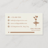 Elegante Mode Designer / Minimalist Beige & Brown Visitekaartje (Voorkant)