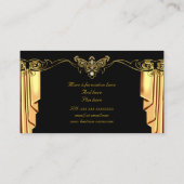 Elegante Mode Gold Black Drapes Diamonds Visitekaartje (Achterkant)