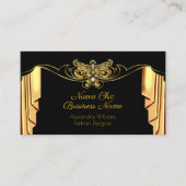 Elegante Mode Gold Black Drapes Diamonds Visitekaartje (Voorkant)