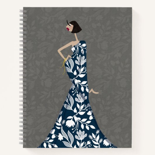 Elegante Mode-illustratie van Vrouw Notitieboek (Voorkant)