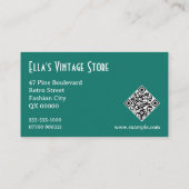 Elegante Mode QR Code Retro Tegel Patroon Visitekaartje (Achterkant)