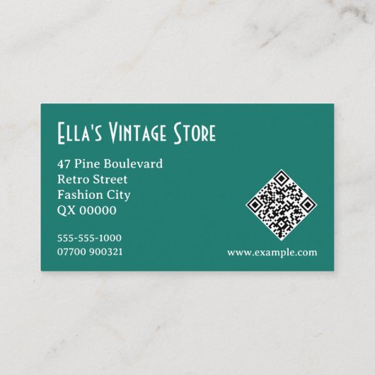 Elegante Mode QR Code Retro Tegel Patroon Visitekaartje (Achterkant)