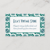 Elegante Mode QR Code Retro Tegel Patroon Visitekaartje (Voorkant)