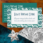 Elegante Mode QR Code Retro Tegel Patroon Visitekaartje