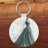 Elegante Mode Sleutelhanger – Parfum & Jurk (Voorkant)