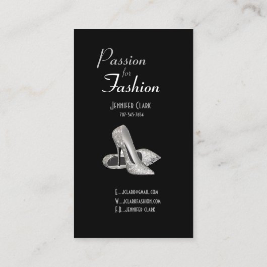 Elegante Mode Stylist Designer met Stiletto's Visitekaartje (Achterkant)