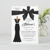 Elegante Mode Tiffany Verjaardagsuitnodiging Zwart Kaart (Staand voorkant)