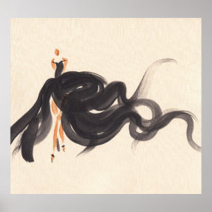 Elegante Mode: Waterverf dame Poster