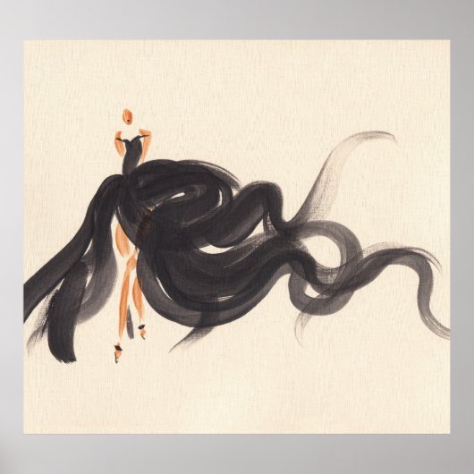 Elegante Mode: Waterverf dame Poster (Voorkant)