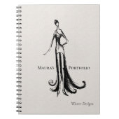Elegante modeontwerper portfolio | Winter schets Notitieboek (Voorkant)