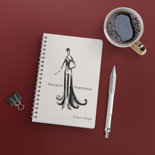 Elegante modeontwerper portfolio | Winter schets Notitieboek