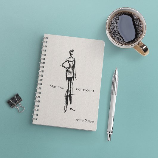 Elegante modeportfolio | lente-schets notitieboek
