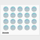 Elegante Moder Glitterende Bokeh, Nep Wimpers Ronde Sticker (Vel)