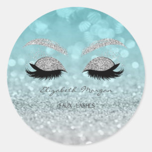 Elegante Moder Glitterige Bokeh, Glitter Valse Wim Ronde Sticker