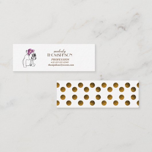 Elegante Modern Art Mini Standaard Matte Kaart Mini Visitekaartje (Voorkant / Achterkant)