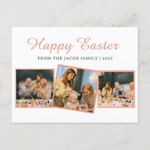 elegante Modern Blessing Pasen familie Drie foto's Feestdagenkaart
