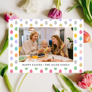 elegante Modern Blessing Pasen familie Een foto Feestdagenkaart