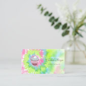Elegante modern, chic cupcake tie-dye visitekaartje (Staand voorkant)