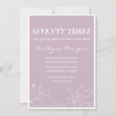 Elegante Modern Floral 73ste verjaardag uitnodigin Kaart (Voorkant)