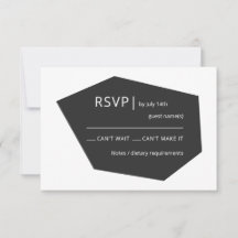 Elegante Modern Geo Gem Wedding RSVP Kaart