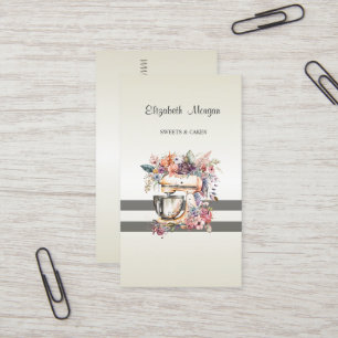 Elegante modern,gestreept,bloemige mixer visitekaartje