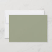 Elegante Modern Sage bruiloft RSVP met maaltijdkeu (Achterkant)