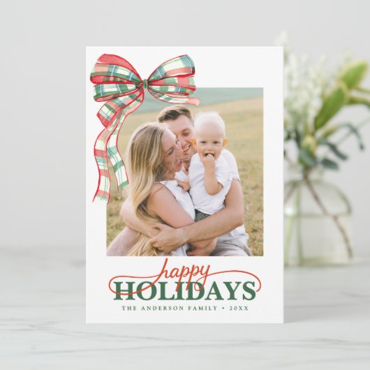 Elegante Modern Script Kerstkaart (Staand voorkant)