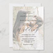 Elegante moderne 2 foto bruiloft kaart (Voorkant)