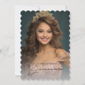 Elegante moderne 2 foto Quinceanera uitnodiging (Achterkant)