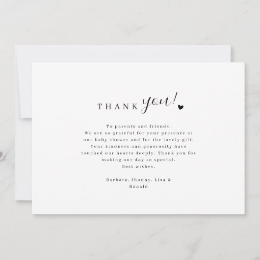 Elegante & Moderne 5 Foto Collage Baby Shower Bedankkaart (Achterkant)