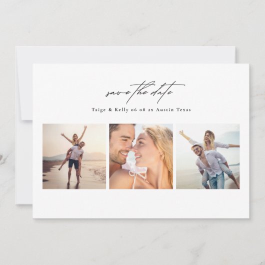 Elegante moderne 6 foto collage bruiloft save the date (Voorkant)