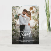 Elegante moderne 8-foto bruiloft bedankkaart (Voorkant)