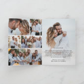 Elegante moderne 8-foto bruiloft bedankkaart (Binnen)