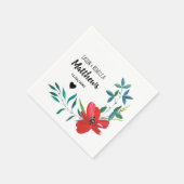 Elegante moderne aangepaste bloem bruiloft servet (Hoek)